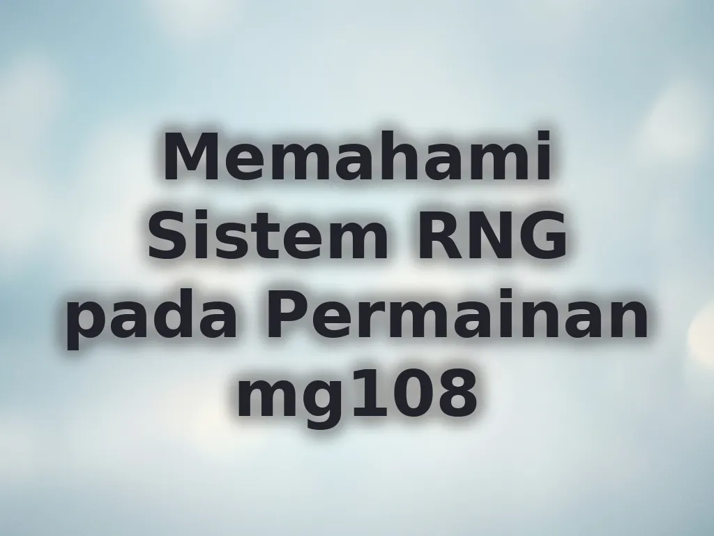 Memahami Sistem RNG pada Permainan mg108